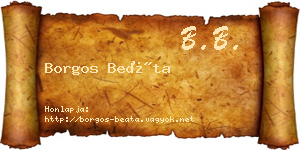 Borgos Beáta névjegykártya